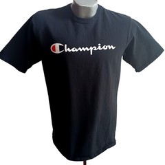 Vintage T-shirt Large Y2K Men’s Tee Champion Black Thin Cotton Spellout