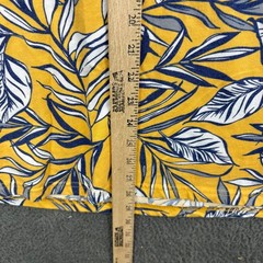 Aeropostale Mens XL T-Shirt Yellow Blue White Tropical Leaf Print Short Sleeve