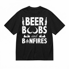 Beer Boobs and Bonfires Shirt Funny Camping Beer Lover T-Shirt Men’s Outdoor