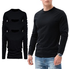 Mens Long Sleeve T shirt Plain Casual Work Pack Of 3/4 Premium Lot Tee Top