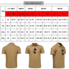 Mens Tactical Polo Shirt Short Sleeve Quick Dry Combat Short Sleeve Work Shirt