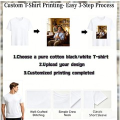 Custom Father’s Day T‑Shirt for Dad Personalized Kid Name Photo Gift