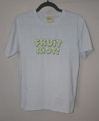 Fruit Riot Baby Blue Green Cotton Graphic Tshirt, Small