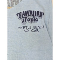 Hawaiian Tropic Sunscreen vintage CUT WORN t shirt to tank Small Myrtle Beach