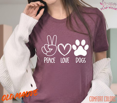 Unisex Peace Love Dogs T SHIRT,T shirt women,T shirt men,T shirt vintage Mom Dad
