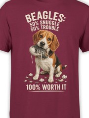 Snuggle Trouble Beagle Dog T-Shirt | Unisex