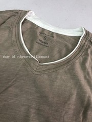 Mens Round Collar Long-Sleeved T-Shirts Cotton V-Neck Solid Color Casual Tops