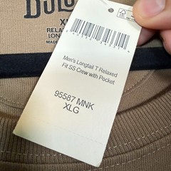 Duluth Shirt Mens XL Longtail Beige Tshirt Relaxed Fit Casual Thick Outdoors NEW