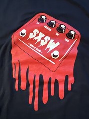 SXSW Melting Guitar Pedal Design SS T-Shirt, Mens Med, Blended Fabric, PO-LN