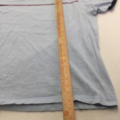 Tommy Hilfiger Shirt Mens Medium Blue Striped Contrast Trim Logo Crewneck