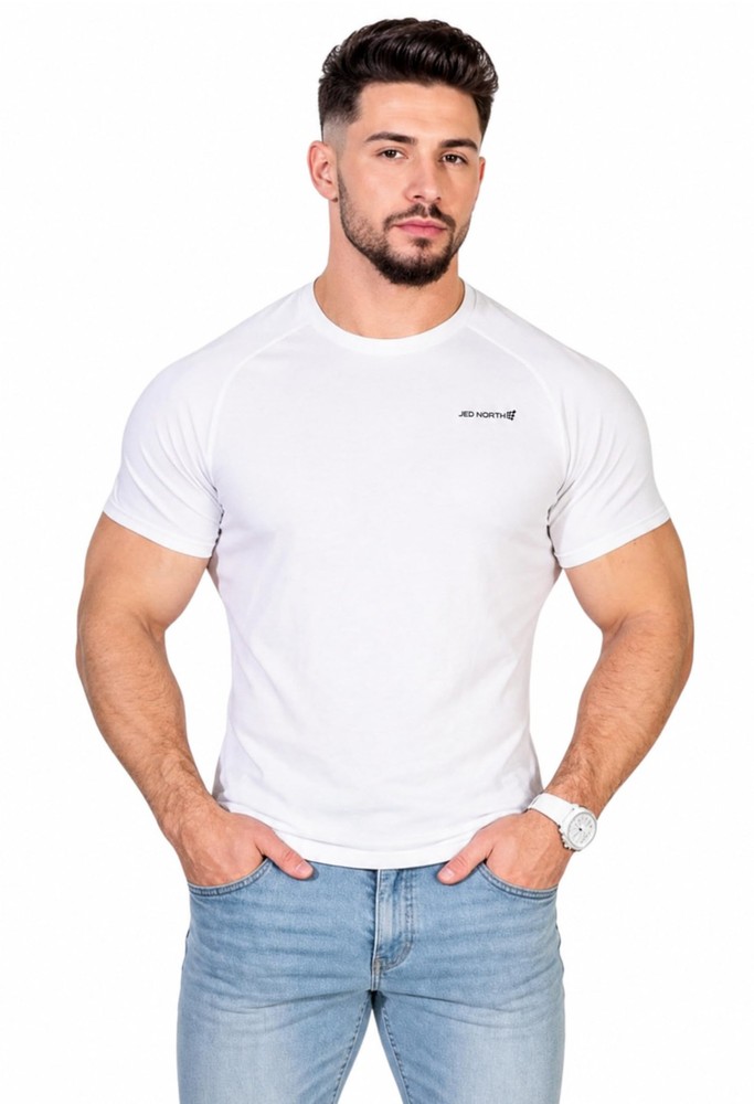 Men’s Muscle Fitted Causal T-Shirt Gym Workout Bodybuilding & Everyday, Ivory…