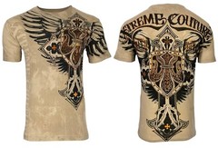 Xtreme Couture by Affliction Men’s T-Shirt LOCKDOWN Biker Cross S-3XL