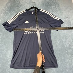 Adidas Sportswear Soccer Jersey Mens Medium Navy Blue Logo Short Sleeve Summer
