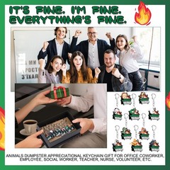 Dumpster Fire Response Team Gift 50 PCS, Emotional Support Acrylic Keychain Vet