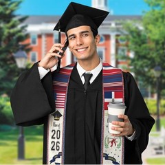 Dominican Republic Graduation Sash, Dominican Republic American Flag Graduati…