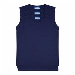 Fabrik Pure Cotton Crew Neck Sleeveless Tee Shirt For Men 3 Pack in 2XL-8XL