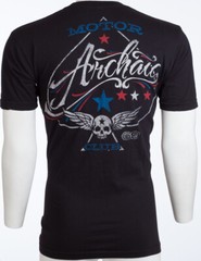 Archaic By Affliction Mens T-shirt Nation Regular Fit Black US Flag S-3XL NWT