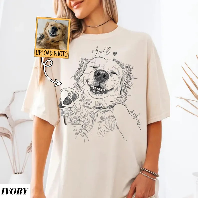 Custom Dog Portrait Photo Comfort Tee