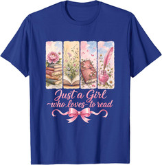 Just A Girl Who Loves to Read Floral Book Lover Unisex T-Shirt