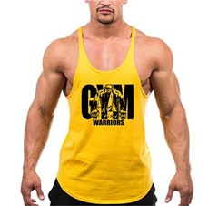 Men Cotton Gym Tank Top Y-Back Vest Sleeveless Breathable Fitness Muscle Shirt