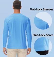 UPF50+ Men’s Long Sleeve Sun Shirts UV Block Fishing T-Shirts Quick Dry Sport T
