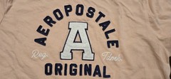 Aéropostale women’s XL Beige Pink Logo Patchwork Crew Neck Short Sleeve T-Shirt
