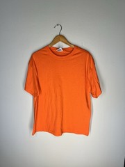 Hanes Heavyweight 50/50 Blank T-Shirt XL Orange Y2K Vintage Made in El Salvador