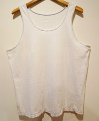 L/XL Vtg 90s Y2K White Thrashed Worn Blank Skate Punk Rock T-Shirt Tank Top