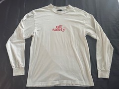 AALIYAH White NAILS DID Long Sleeve T-Shirt x OFF SAFETY 8MM SHOW Sz-M Hip Hop