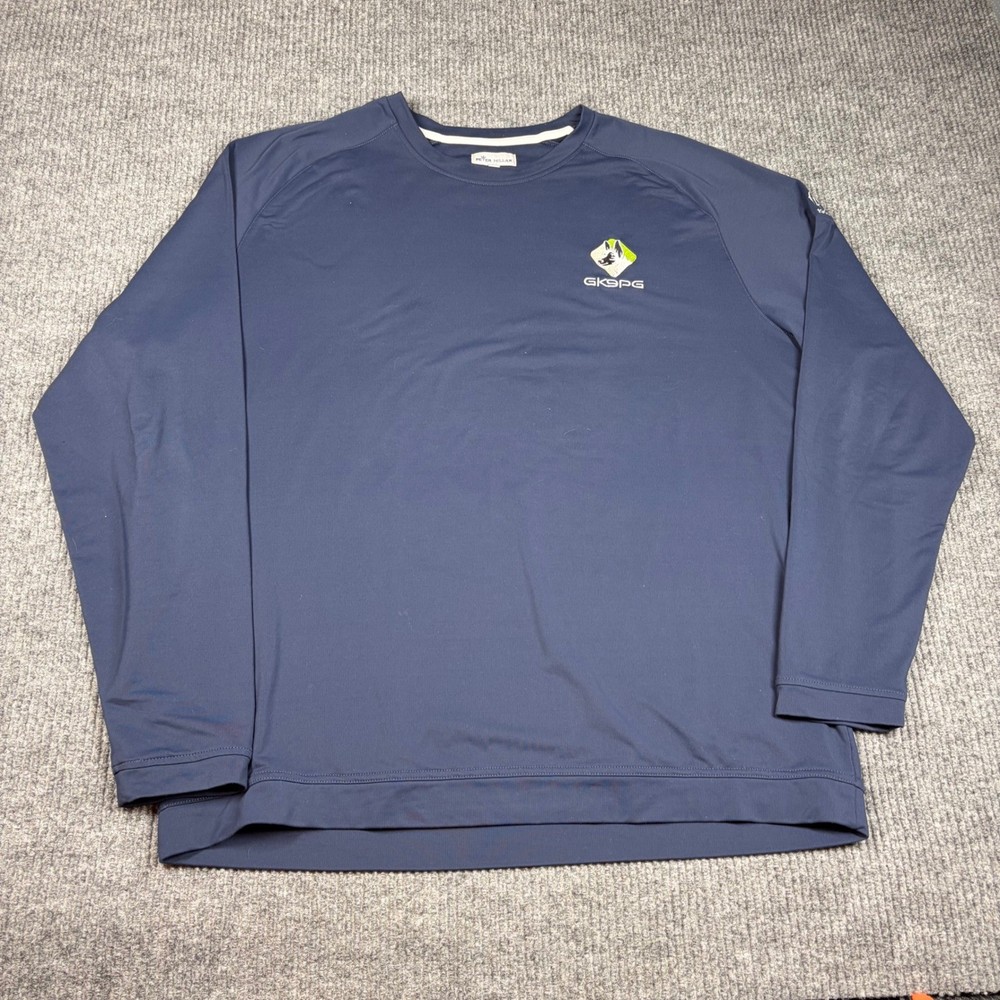 Peter Millar Shirt Men’s XXL Navy Blue Long Sleeve Performance Logo