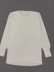 Vintage 70s Jockey Thermal Shirt Mens Cream Long Sleeve Waffle Knit Undershirt