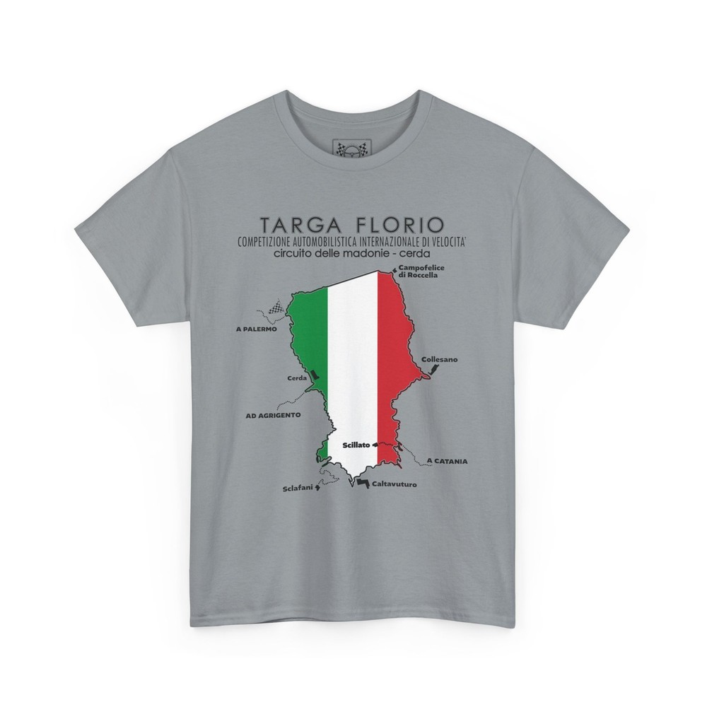 Targa Florio Tribute T-Shirt Sicily Race Track Map Tee Italian Racing Fans Gift