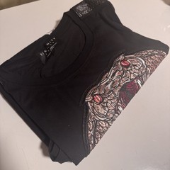 Eternity BC/AD shirt Black 2XL NWOT Faux Snake Skin Sleeves