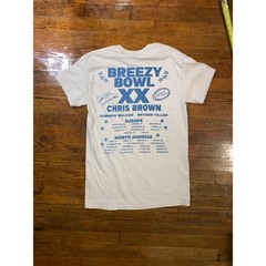 Chris Brown Breezy Bowl XX Tour T Shirt Tan Summer Walker Bryson Tiller Small
