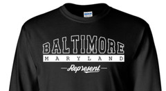 Baltimore Maryland T-Shirt Long Sleeve Graphic tee