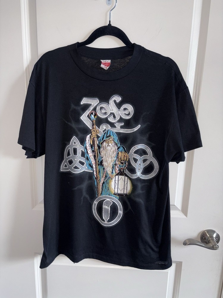 Vintage Zoso Led Zeppelin Tribute Band Tour T-Shirt USA Made Single Stitch XL