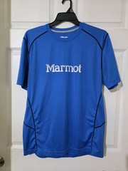 Men Size XL Windridge graphic short-sleeve shirt in blue Quick Dry Lightweight