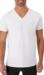 Hanes Men’s White V-Necks T-Shirt 6-Pack Undershirt Tee TAGLESS FreshIQ Comfort