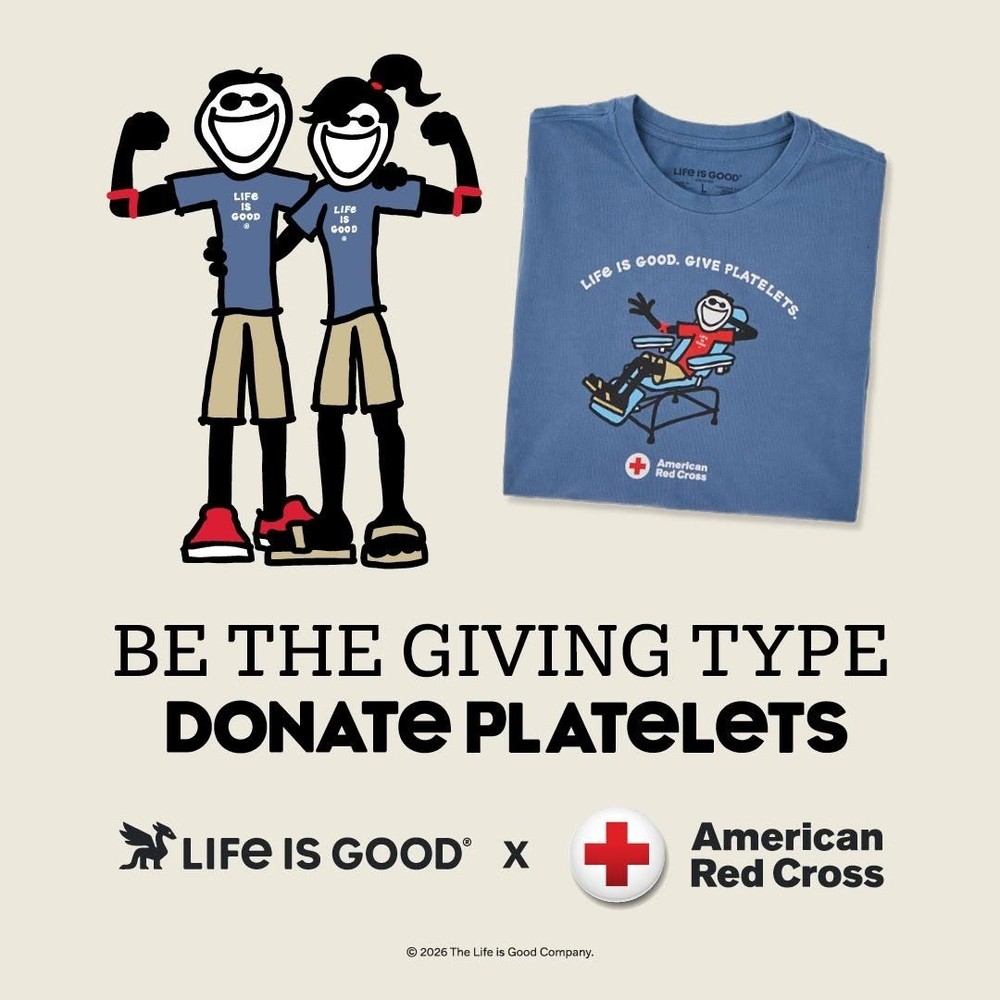 American Red Cross Life is Good Give Platelets XL T-Shirt – Platelet Donor Shirt