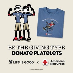 American Red Cross Life is Good Give Platelets XL T-Shirt – Platelet Donor Shirt