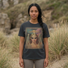 ALIEN ANGEL UFO T-shirt, Cherub Sci-fi Religious Shirt, Cryptid God Church Tee