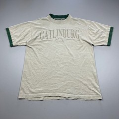 Alore Gatlinburg Tennessee T Shirt Mens L Gray Green 1995 Vintage Ringer Tee
