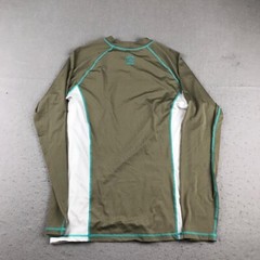 Panama Jack Shirt Mens XL Green White Tagless Raglan Long Sleeves Crew Neck Tee