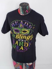 Beads And Bling Its A Mardi Gras Thing Tee T-Shirt Size Large