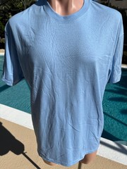 Vintage Hanes Heavyweight 50/50 Blank Blue Plain T-Shirt Size XL