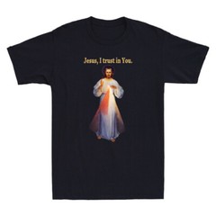 Jesus I trust in You Divine Mercy Funny Jesus Meme Christian Retro Men’s T-Shirt