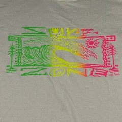 Vintage Surfing Shirt Adult Small White Single Stitch Mens 90s Parrot Surf Zone