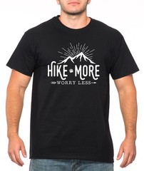 HIKE MORE WORRY LESS hiking camping outdoors dad Father’s Day gift T-Shirt