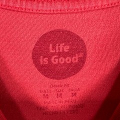 Life is Good Shirt Mens Medium Red Short Sleeve Vero Beach Classic Fit Casual