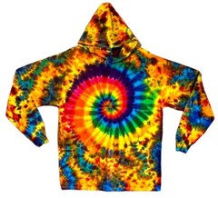 TIE DYE Hoodie Rainbow Pinwheel Spiral Blotter Long Sleeve Shirt S M L XL 2X 3X